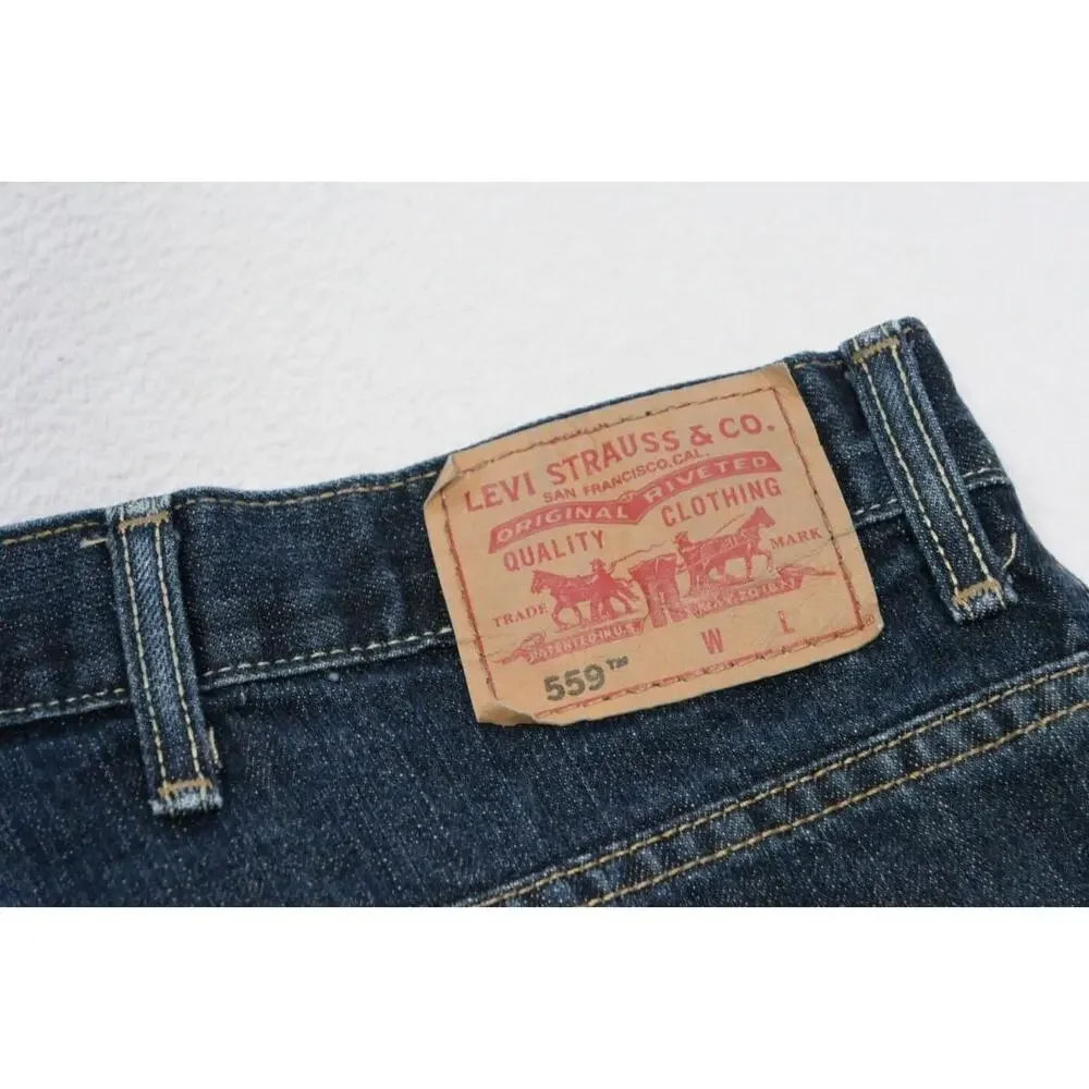 Levi's 559 Relaxed Straight Fit Rugged‎ Blue Denim Jeans Mens Size 50 x 29